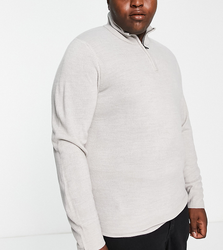 French Connection Tall Soft Touch Half Zip Sweater In Light Gray