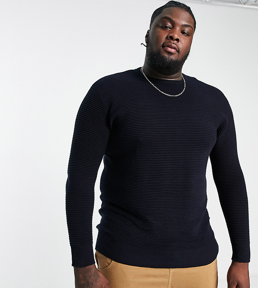 French Connection Plus Sweater In Black-navy