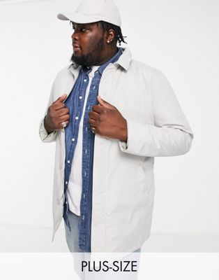 French Connection Plus lined classic mac jacket in off white - ASOS Price Checker