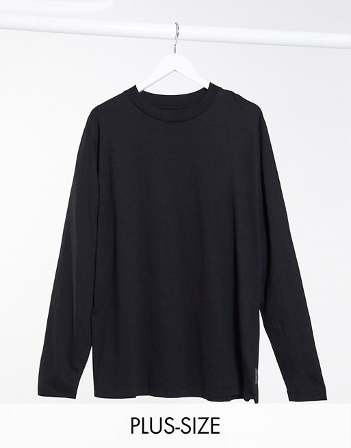 French Connection Plus turtle high neck long sleeve top in black
