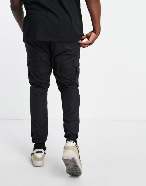 French Connection Plus utility tech cargo trousers in black