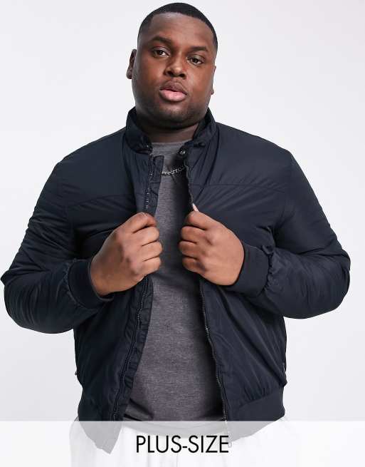 French Connection Plus – Wattierte Bomberjacke in Marineblau