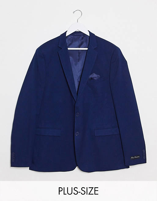 French Connection Plus wedding slim fit flannel suit jacket