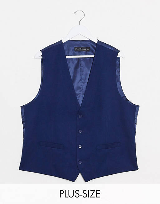French Connection PLUS wedding slim fit flannel waistcoat