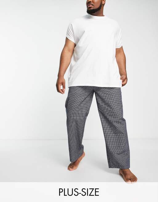 Plus Woven Check Loungewear Pants