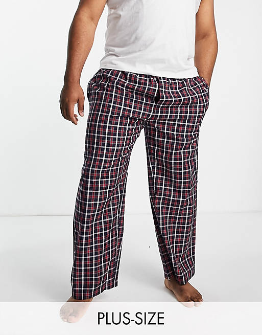 French Connection Plus woven trousers in navy and red