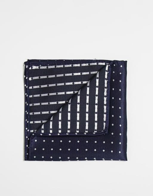 French Connection - Pochet met stippen in marineblauw