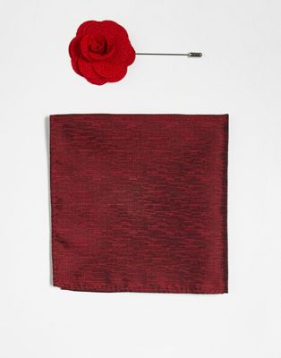 French Connection pocket square and lapel pin in chataeux  - ASOS Price Checker