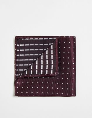French Connection Pocket Square In Chateaux Polka Dot-red