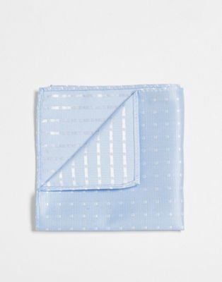 French Connection Pocket Square In Sky Blue With Polka Dot