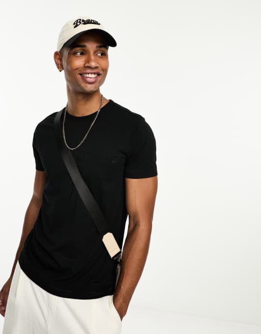 French Connection pocket t-shirt in black