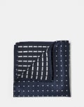 [French Connection Mens] French Connection polka dot pocket square in navy and white One Size Marine/white