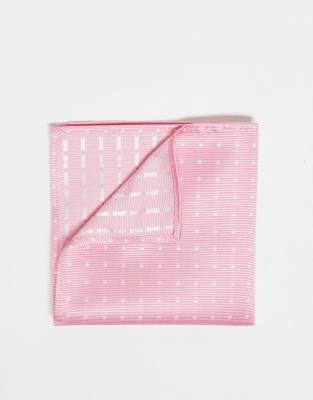 French Connection polka dot pocket square in pink and white