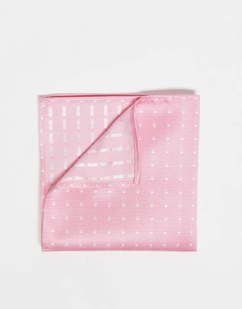 French Connection polka dot pocket square in pink and white - view 1