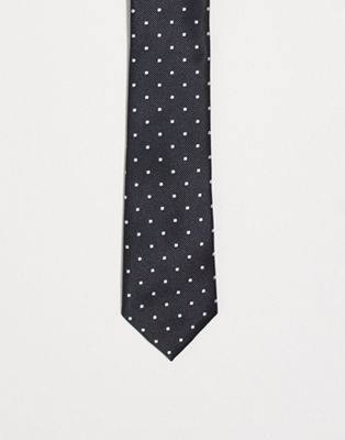 French Connection polka dot tie in black - ASOS Price Checker