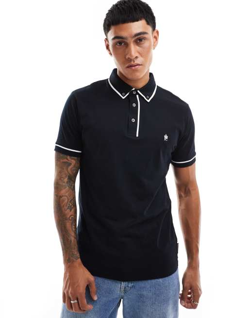French Connection - Polo à liserés - Bleu marine