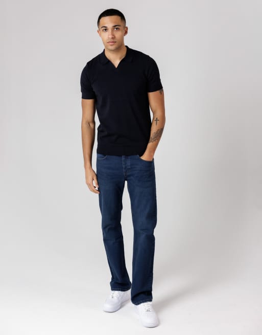 French Connection - Polo à manches courtes et col ouvert en coton - Bleu marine, 2 de 4
