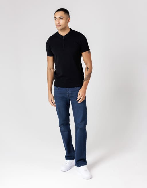 French Connection - Polo à manches courtes et col zippé en coton - Noir, 2 de 4