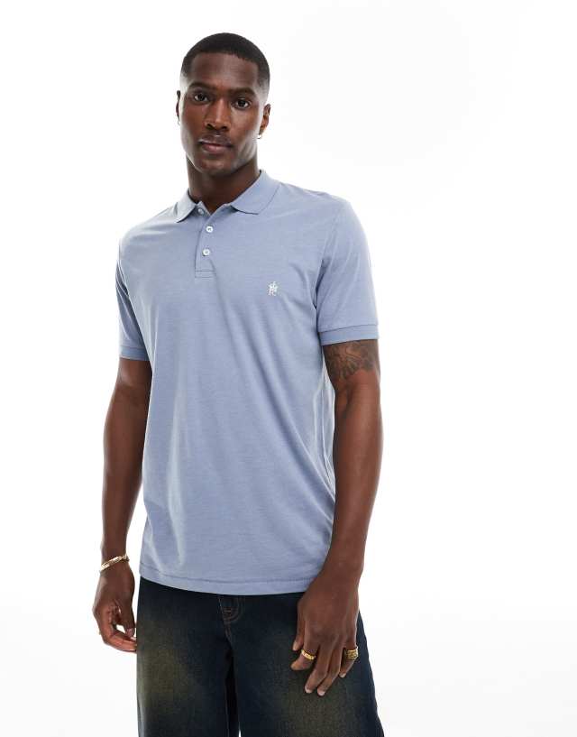 French Connection Mens - French Connection polo in light blue melange