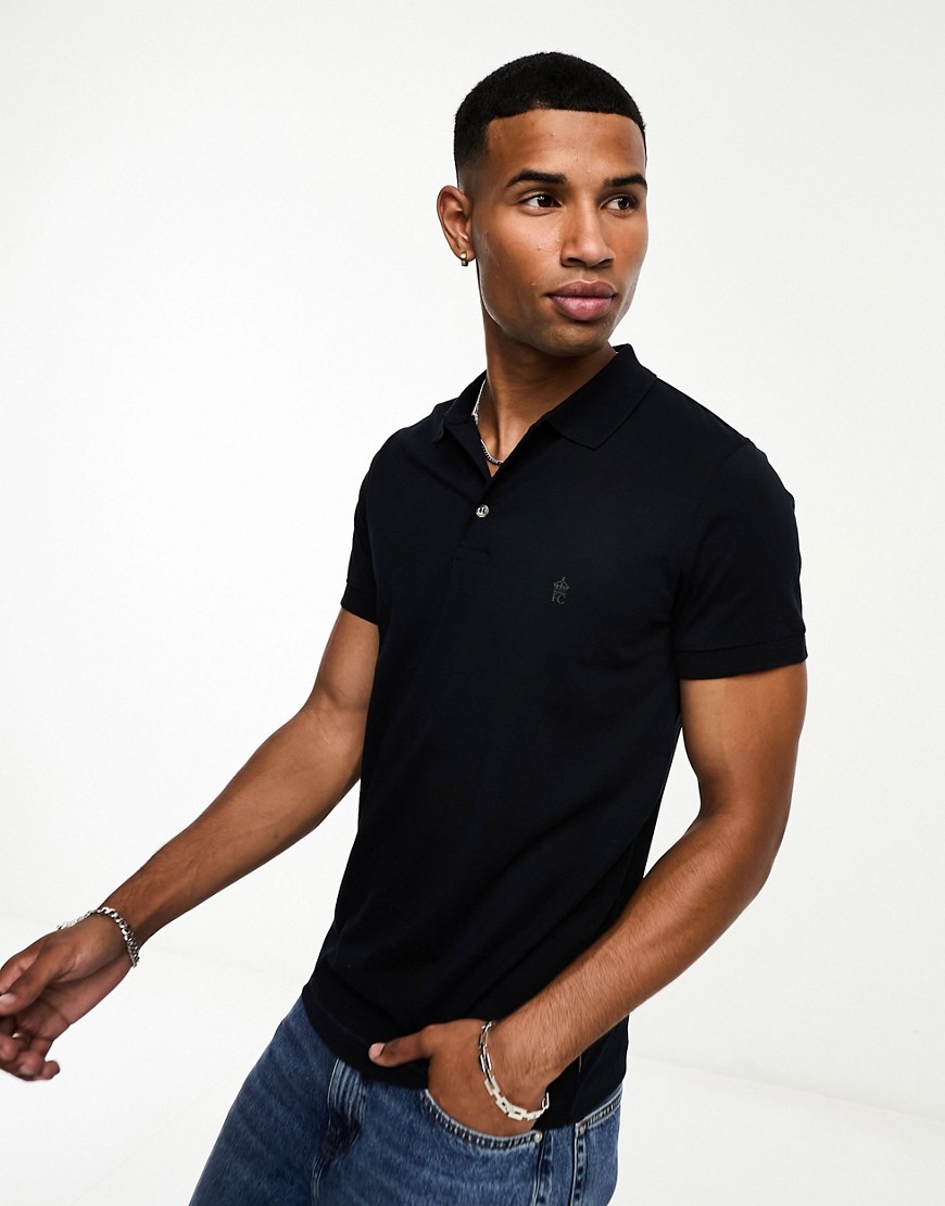 French Connection Polo In Black In Navy