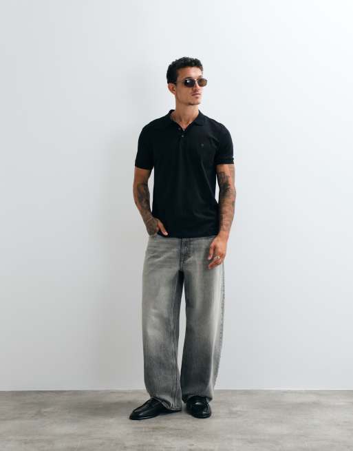 French Connection - Polo nera regular fit, 3 di 5