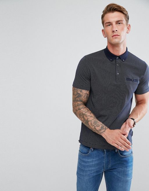 French Connection Polo Shirt With Ditsy Print | ASOS
