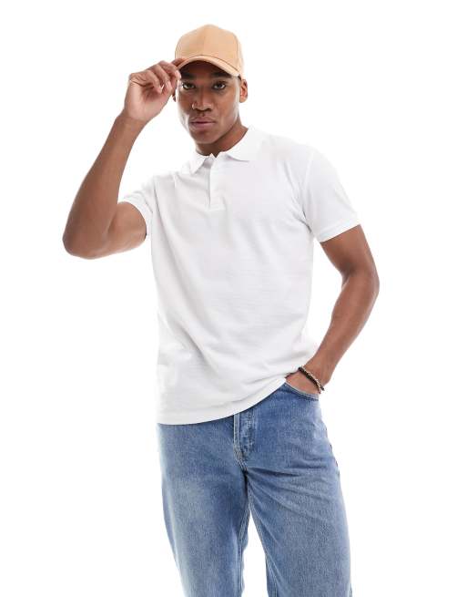 French Connection - Poloshirt met textuur in wit