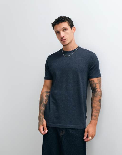 French Connection popcorn textured t-shirt in navy, 2 of 5