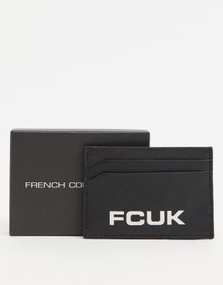 French Connection - Porte-cartes à deux volets en cuir avec logo FCUK