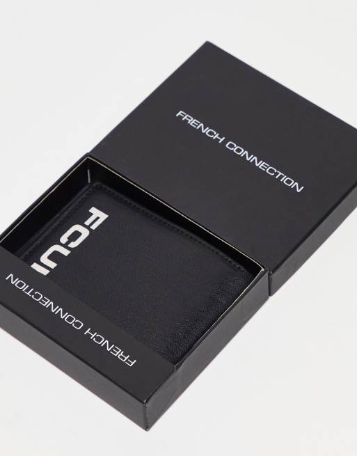 French Connection - Portefeuille en cuir avec grand logo FCUK - Noir, 4 de 4