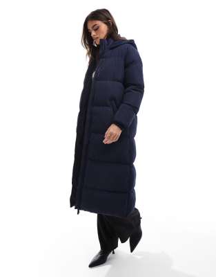 French Connection Premium Maxi Puffer Coat In Midnight Navy