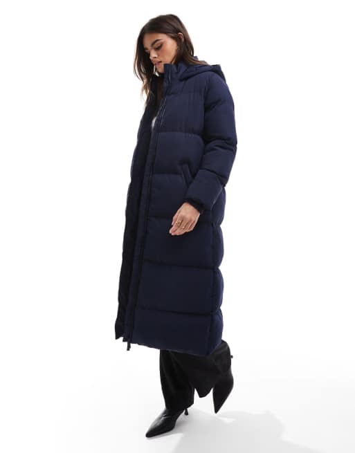 French Connection Premium Maxi Puffer Coat in Midnight Navy