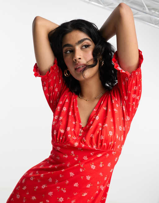 French connection outlet red wrap dress