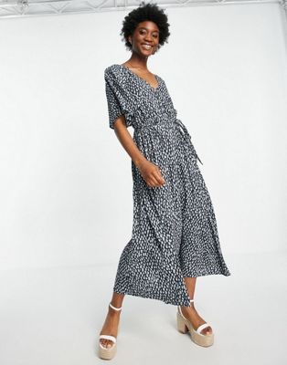 French Connection printed midi dress in blue - ASOS Price Checker