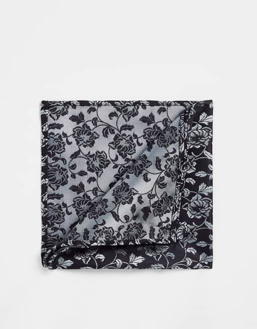 French Connection printed pocket square in black
