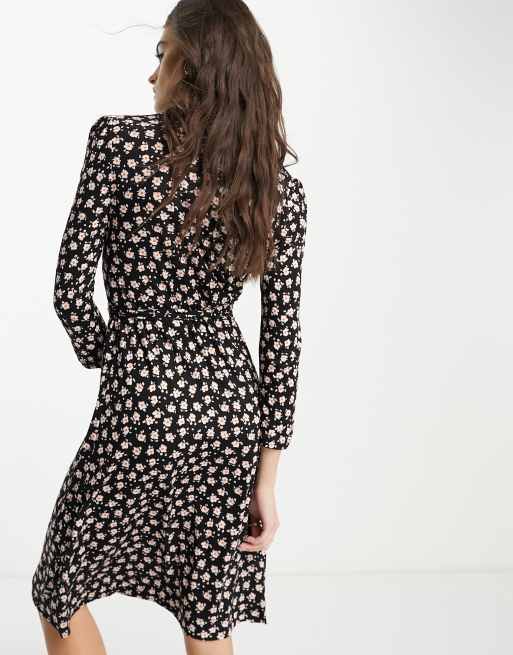 French connection black wrap dress best sale