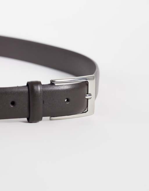 French Connection prong leather buckle belt in brown, 3 of 3