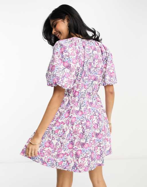 marlise floral mini dress MARELLA Lilac Floral Off-Shoulder Mini Dress