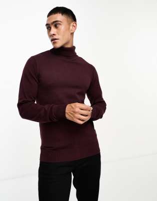 Pull Col Cheminée Charlotte Russe Bordeaux Taille XL - Acrylique, Neuf Avec étiquettes