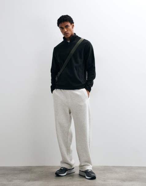 French Connection quarter zip micro fleece sweatshirt In black - view 1