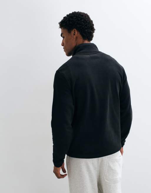 French Connection quarter zip micro fleece sweatshirt In black, 5 of 5