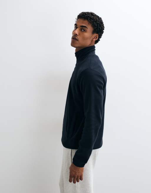 French Connection quarter zip micro fleece sweatshirt In navy, 5 of 5