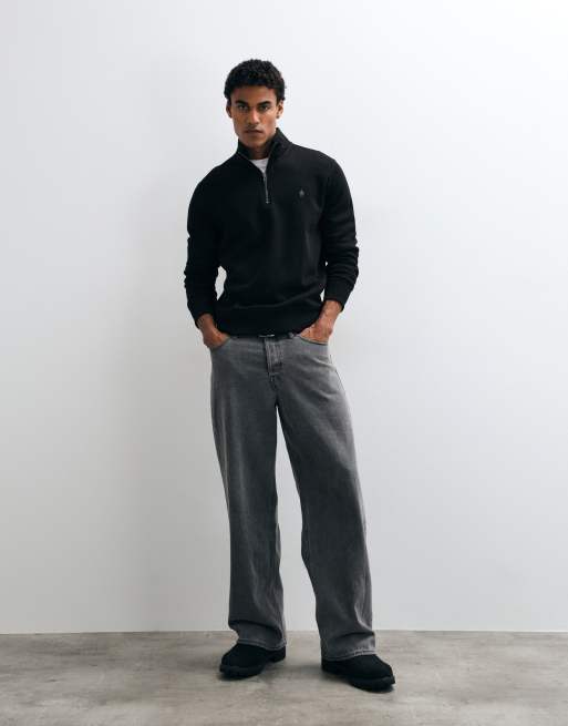 French Connection quarter zip sweatshirt in black, 2 of 5