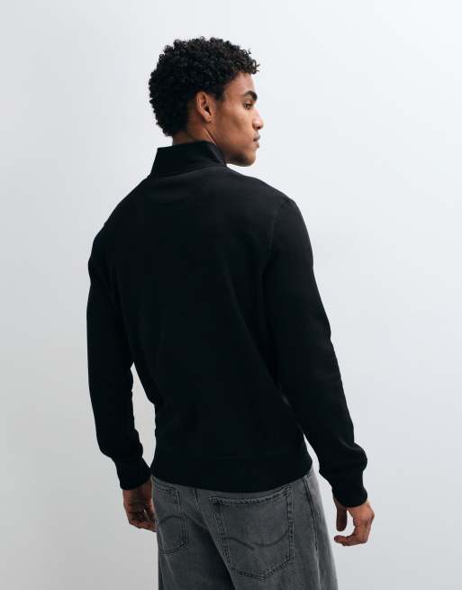 French Connection quarter zip sweatshirt in black, 5 of 5
