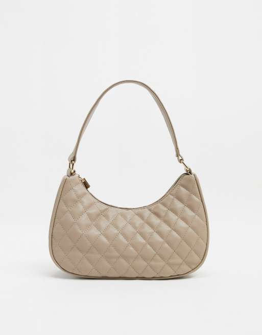 French Connection Quilted 90 s Baguette Shoulder Bag