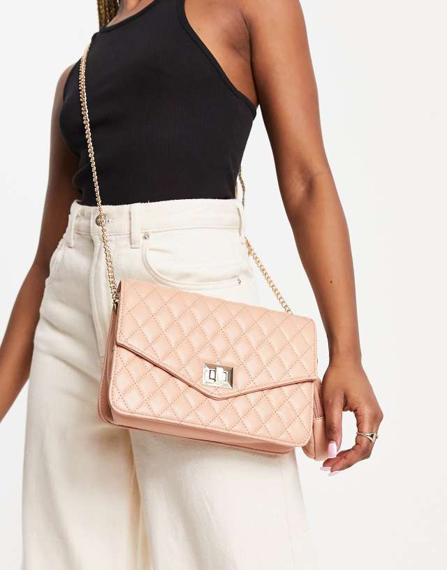 French Connection - quilted crossbody bag in pink