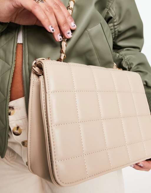 French Connection quilted crossbody bag in taupe ASOS