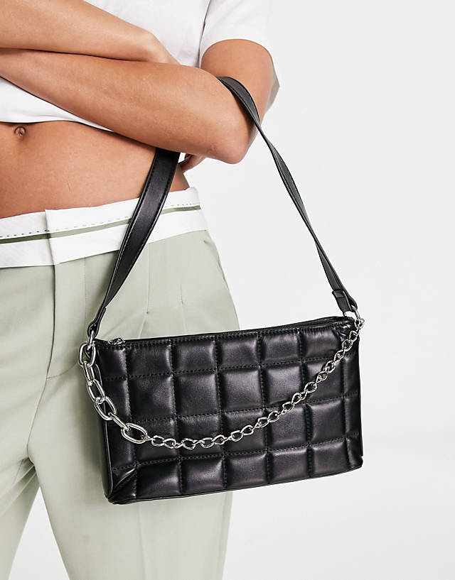 French Connection - quilted shoulder bag in black