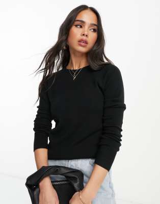 French Connection raglan crew neck jumper in black