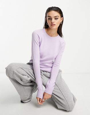 French Connection raglan crew neck jumper in lilac  - ASOS Price Checker
